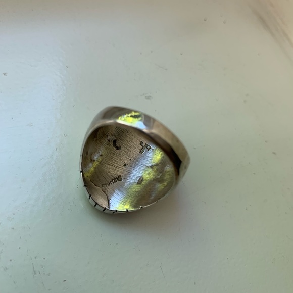 Chunky Sterling Inlay Ring - Picture 6 of 8